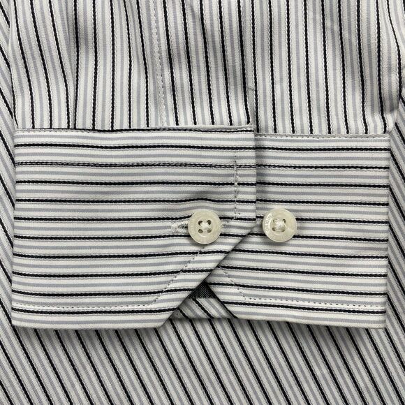 Ben Sherman Men’s Long sleeve Button Up Striped Gray Black-L - Picture 6 of 15